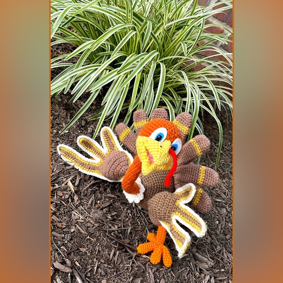 Turkey Tom Handmade Thanksgiving Fall Autumn Home Decor Wired-Frame Body - New - Picture 8 of 11